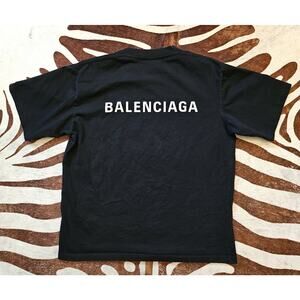 Balenciaga Logo T Shirt Black Size S
